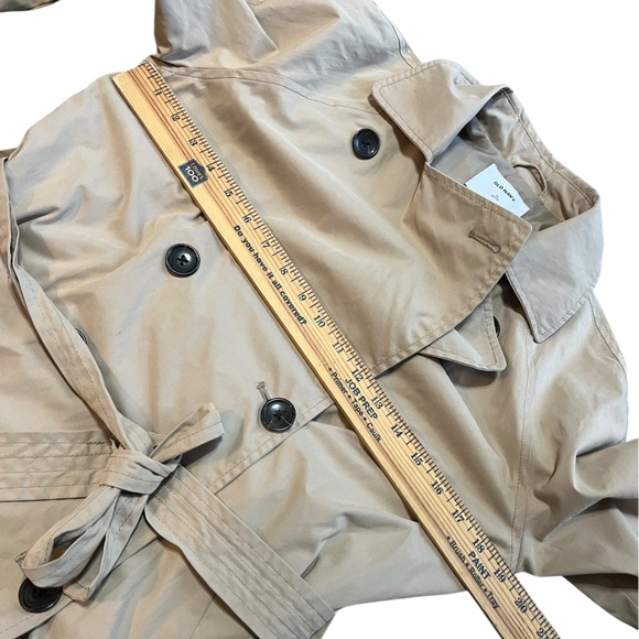 Old Navy Beige Double-Breasted Trench Coat woman size extra small - Picture 4 of 7